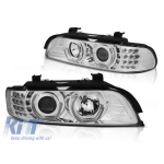 Set de faruri tuning cu ochi de înger LED 3D, potrivit pentru BMW E39 09.1995-05.2003 sedan/combinate, stânga și dreapta Performance AutoTuning