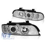Set de faruri tuning cu ochi de înger LED 3D, potrivit pentru BMW E39 09.1995-05.2003 sedan/combinate, stânga și dreapta Performance AutoTuning