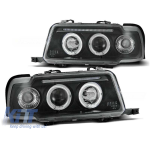 Set de faruri tuning cu ochi de înger halogen potrivit pentru Audi 80 B4 09.1991-04.1996, stânga și dreapta Performance AutoTuning