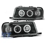 Set de faruri tuning cu ochi de înger halogen potrivit pentru Audi 80 B4 09.1991-04.1996, stânga și dreapta Performance AutoTuning