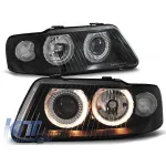 Set de faruri tuning cu ochi de înger halogen potrivit pentru Audi A3 09.2000-05.2003, stânga și dreapta Performance AutoTuning