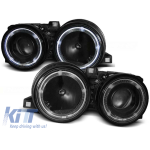 Set de faruri tuning cu ochi de înger halogen potrivit pentru BMW 3 E30 11.1982-06.1994 sedan/coupe/cabriolet/estate, stânga și dreapta Performance AutoTuning