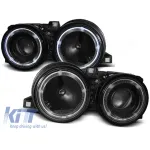 Set de faruri tuning cu ochi de înger halogen potrivit pentru BMW 3 E30 11.1982-06.1994 sedan/coupe/cabriolet/estate, stânga și dreapta Performance AutoTuning