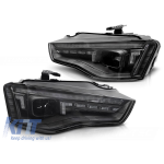 Set de faruri xenon potrivit pentru Audi A5 2011-2016 cu semnalizator dinamic, bază neagră, pentru modelul cu lumini DRL, fără AFS, stânga și dreapta Performance AutoTuning