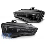 Set de faruri xenon potrivit pentru Audi A5 2011-2016 cu semnalizator dinamic, bază neagră, pentru modelul cu lumini DRL, fără AFS, stânga și dreapta Performance AutoTuning