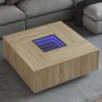 Măsuță de cafea cu LED infinity, stejar sonoma, 100x100x40 cm GartenMobel Dekor