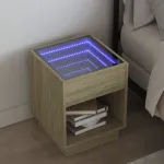 Noptieră cu LED infinity, stejar sonoma, 40x40x50 cm GartenMobel Dekor