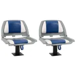 Set scaun pliabil pentru barcă, albastru și alb, 48x51x41 cm GartenMobel Dekor