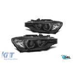 Kit de faruri DRL de tuning potrivit pentru BMW Seria 3 F30 sedan, F31 touring 2015-2018 cu bază neagră, stânga și dreapta Performance AutoTuning
