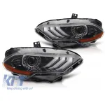 Kit de faruri LED de tuning potrivit pentru Ford Mustang 2018-2021 cu bază neagră, cu semnalizatoare dinamice, lumini DRL RGB pentru modelul cu lumini DRL de fabrică, stânga și dreapta Performance AutoTuning