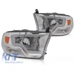 Kit de faruri de tuning cu lumini LED potrivit pentru Dodge Ram 2009-2018 cu bază cromată, stânga și dreapta Performance AutoTuning