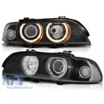 Kit de faruri de tuning cu ochi de înger halogeni, potrivit pentru BMW E39 09.1995-05.2003 sedan/combinate, stânga și dreapta Performance AutoTuning