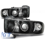 Kit de faruri de tuning cu ochi de înger halogeni, potrivit pentru Dodge RAM 1994-2001, stânga și dreapta Performance AutoTuning