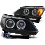 Kit de faruri de tuning cu ochi de înger halogeni potrivit pentru BMW E60/E61 2003-2007, stânga și dreapta Performance AutoTuning