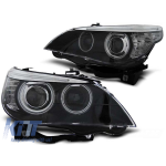 Kit de faruri tuning cu ochi de înger CCFL, potrivit pentru BMW E60/E61 2003-2007, stânga și dreapta Performance AutoTuning