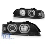Kit de faruri tuning cu ochi de înger LED potrivit pentru BMW E39 09.1995-05.2003 sedan/combina, stânga și dreapta Performance AutoTuning