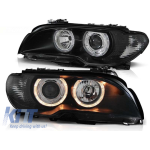 Kit de faruri tuning cu ochi de înger halogen, potrivit pentru BMW 3 E46 04.2003-2006 coupe/cabriolet, stânga și dreapta Performance AutoTuning