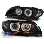Kit de faruri tuning cu ochi de înger halogen, potrivit pentru BMW 3 E46 04.2003-2006 coupe/cabriolet, stânga și dreapta Performance AutoTuning