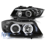Kit de faruri tuning cu ochi de înger halogen, potrivit pentru BMW 3 E90/E91 03.2005-08.2008, stânga și dreapta Performance AutoTuning