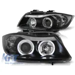 Kit de faruri tuning cu ochi de înger halogen, potrivit pentru BMW 3 E90/E91 03.2005-08.2008, stânga și dreapta Performance AutoTuning