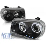 Kit de faruri tuning cu ochi de înger halogen, potrivit pentru Chrysler 300C 2005-2010 sedan/combinate, stânga și dreapta Performance AutoTuning