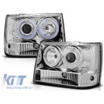 Kit de faruri tuning cu ochi de înger halogen, potrivit pentru Chrysler JEEP GRAND CHEROKEE 1993-1998, stânga și dreapta Performance AutoTuning