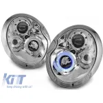 Kit de faruri tuning cu ochi de înger halogen, potrivit pentru MINI COOPER R50/R53 05.2001-10.2006, MINI COOPER R52 2004-2008, stânga și dreapta Performance AutoTuning