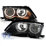 Kit de faruri tuning cu ochi de înger halogen potrivit pentru BMW 3 E46 09.2001-03.2005 sedan/combinate, stânga și dreapta Performance AutoTuning