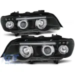 Kit de faruri tuning cu ochi de înger halogen potrivit pentru BMW X5 E53 09.1999-10.2003, stânga și dreapta Performance AutoTuning