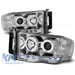 Kit de faruri tuning cu ochi de înger halogen potrivit pentru Dodge RAM 2002-2006, stânga și dreapta Performance AutoTuning