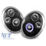 Kit de faruri tuning cu ochi de înger halogen potrivit pentru MINI COOPER R50/R53 05.2001-10.2006, MINI COOPER R52 2004-2008, stânga și dreapta Performance AutoTuning