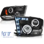 Kit de faruri tuning cu ochi de înger halogen și bandă LED potrivit pentru Dodge RAM 2009-2011, stânga și dreapta Performance AutoTuning