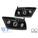 Kit de faruri tuning cu ochi de înger potrivit pentru Dodge Caliber 2006-2012 cu bază neagră, stânga și dreapta Performance AutoTuning