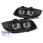 Kit de faruri xenon de tuning potrivit pentru BMW Seria 3 E90, E91 2009-2011 cu bază neagră, stânga și dreapta pentru modele fără funcția AFS Performance AutoTuning