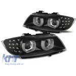 Kit de faruri xenon de tuning potrivit pentru BMW Seria 3 E90, E91 2009-2011 cu bază neagră, stânga și dreapta pentru modele fără funcția AFS Performance AutoTuning