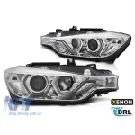 Kit de faruri xenon de tuning potrivit pentru BMW Seria 3 F30, F31 2011-2015 cu bază cromată, stânga și dreapta pentru modele fără funcția AFS Performance AutoTuning
