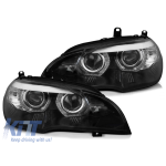 Kit de faruri xenon de tuning potrivit pentru BMW X5 E70 2007-2010 cu bază neagră, stânga și dreapta Performance AutoTuning