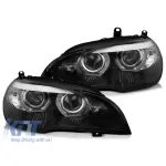 Kit de faruri xenon de tuning potrivit pentru BMW X5 E70 2007-2010 cu bază neagră, stânga și dreapta Performance AutoTuning