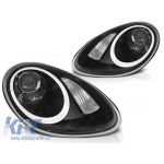 Kit de faruri xenon de tuning potrivit pentru Porsche Boxster/Cayman 987 2005-2008 cu bază neagră, stânga și dreapta Performance AutoTuning