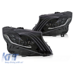 SET FARURI LED TUNING potrivit pentru MERCEDES V CLASS W447 VITO 2014-2023 cu BAZĂ NEAGRĂ, pentru modelul cu LAMPI HALOGENE DIN FABRICĂ, cu SEMNALE DE ÎNTORS DINAMICE, cu FUNCȚIE "BINE AI VENIT", STÂN Performance AutoTuning