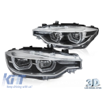 Set de faruri LED de tuning potrivit pentru BMW Seria 3 F30, F31 2015-2018 cu bază cromată, stânga și dreapta, pentru modelul cu faruri halogen Performance AutoTuning