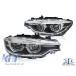 Set de faruri LED de tuning potrivit pentru BMW Seria 3 F30, F31 2015-2018 cu bază cromată, stânga și dreapta, pentru modelul cu faruri halogen Performance AutoTuning