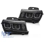 Set de faruri LED de tuning potrivit pentru Chevrolet Camaro 2013-2015 cu bază neagră, stânga și dreapta Performance AutoTuning
