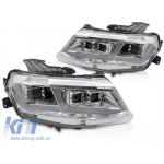 Set de faruri LED de tuning potrivit pentru Chevrolet Camaro 2016-2018 cu bază cromată, cu semnale de întoarcere dinamice, pentru modelul cu lumini DRL de fabrică, stânga și dreapta Performance AutoTuning