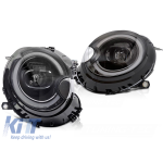 Set de faruri LED de tuning potrivit pentru Mini Cooper R55 Clubman 2007-2014, R56 hatchback 2006-2014, R57 cabrio 2009-2014, R58 Coupe, R59 Roadster 2011-2015 cu bază neagră, pentru modelul cu lumini Performance AutoTuning