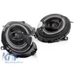 Set de faruri LED de tuning potrivit pentru Mini Cooper R55 Clubman 2007-2014, R56 hatchback 2006-2014, R57 cabrio 2009-2014, R58 Coupe, R59 Roadster 2011-2015 cu bază neagră, pentru modelul cu lumini Performance AutoTuning