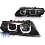 Set de faruri de tuning cu ochi de înger LED 3D, potrivit pentru BMW 3 E46 09.2001-03.2005 sedan/combinate, stânga și dreapta Performance AutoTuning