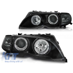 Set de faruri de tuning cu ochi de înger halogen potrivit pentru BMW 3 E46 09.2001-03.2005 sedan/combina, stânga și dreapta Performance AutoTuning