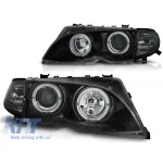 Set de faruri de tuning cu ochi de înger halogen potrivit pentru BMW 3 E46 09.2001-03.2005 sedan/combina, stânga și dreapta Performance AutoTuning