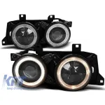 Set de faruri de tuning cu ochi de înger halogen potrivit pentru BMW 5 E34 1987-1995 sedan/combinate, BMW 7 E32 1986-1994, stânga și dreapta Performance AutoTuning